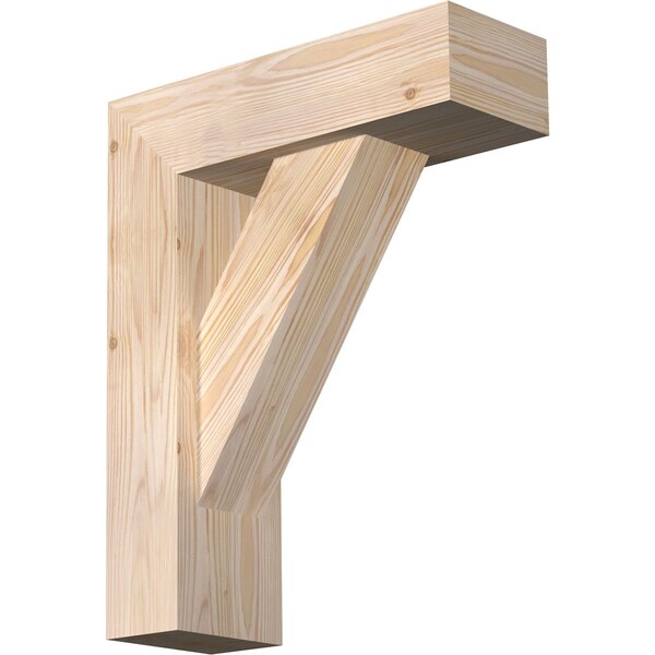 Ekena Millwork Traditional Block Smooth Bracket w/ Offset Brace, Douglas Fir, 5 1/2"W x 16"D x 20"H BKT0604X16X20TRA05SDF - main